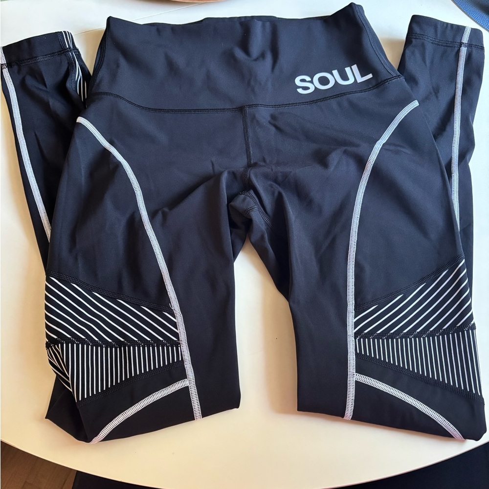lululemon athletica Black Leggings with White Accents